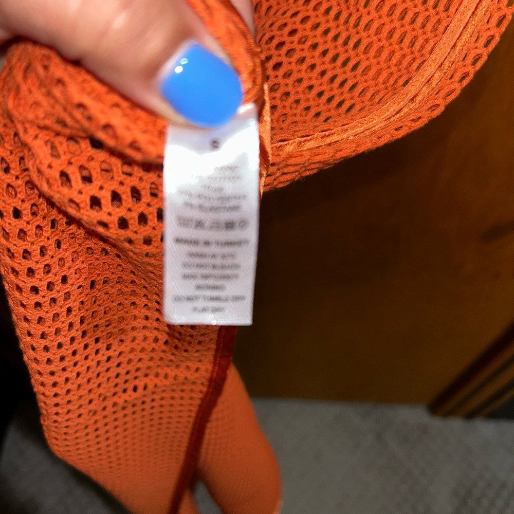 My Beachy Side Gold Flame Orange Mesh Dress Sleeveless Coverup - Picture 4 of 8
